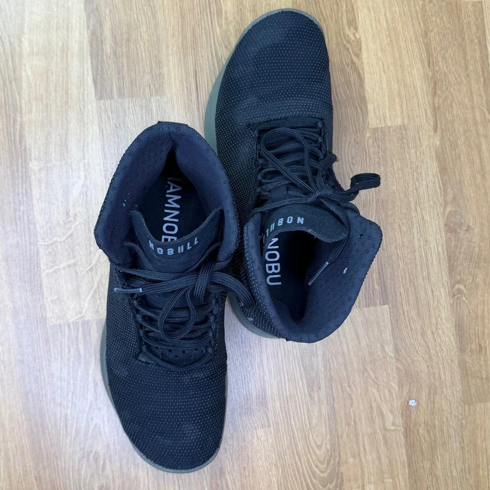 NOBULL High-Top Trainer‎ Black Gum Training Shoes Size 8